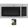 GE JVM3160RFSS 1.6 Cu. Ft. Over-the-Range Microwave Oven Stainless Steel Bundle with 2 YR CPS Enhanced Protection Pack