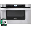 Sharp KB6524PSY 24 inch 1.2 cu. ft. 950W Easy Open Microwave Drawer Stainless Steel Bundle with 3 YR CPS Enhanced Protection Pack