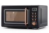 Compact Microwave Oven, SIMOE Retro Small Countertop Microwave 0.7 cu. ft. 700W with 8 Auto-cooking Set(Black)