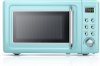 ARLIME Small Microwave, 0.7Cu.ft 700 Watt Countertop Microwave with 5 Micro Power Defrost & Auto Cooking Function, Stainless Steel Interior, LED Display, Retro Microwave for Kitchen, RV, Dorm (Green)