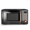 Retro Microwave Oven,Safeplus 0.7Cu.ft, Countertop 700W Microwaves with Cold Rolled Steel Plate 5 Micro Power Defrost & Auto Cooking Function LED Display Glass Turntable and Viewing Window Child Lock