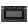 ZLINE 24" 1.2 cu. ft. Built-in Microwave Drawer with a Traditional Handle in Black Stainless Steel